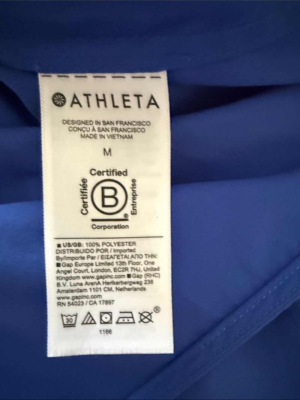 Athleta Cobalt Blue Long-Sleeve Button-Down Shirt - Picture 4 of 4